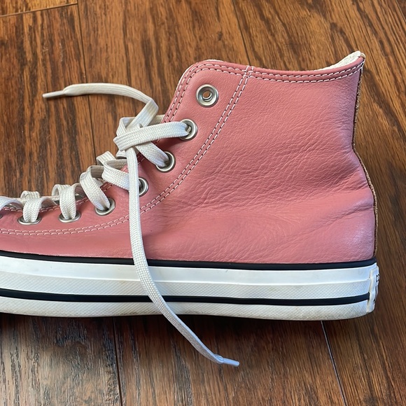 Converse Pink Two Tones Leather High Tops - Picture 3 of 6